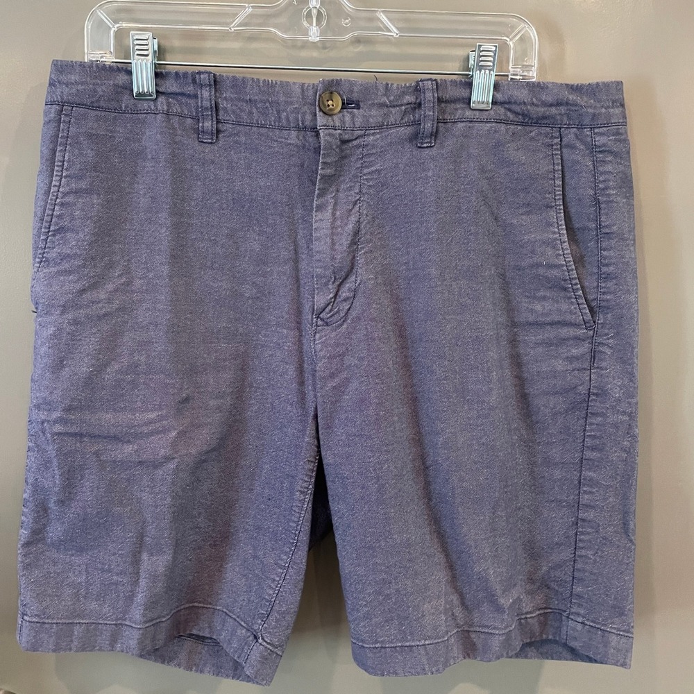 Bonobos Mens Blue Stretch Chino Shorts Size 34 9 Inch Inseam Chambray Cotton